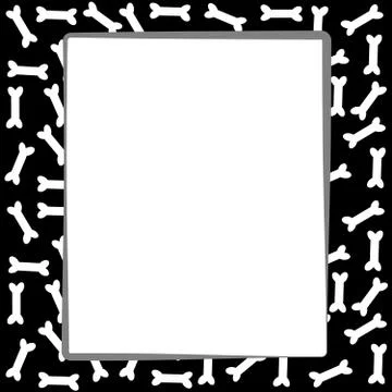 Dog bone border on white background. Stock Illustration