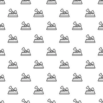 Dog bone bowl seamless pattern for pet care イラスト素材