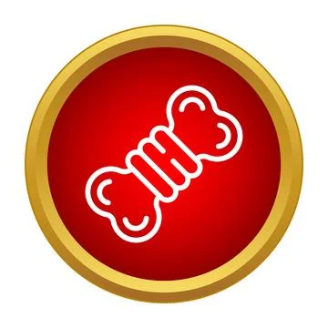 Dog bone chew toy in red circle icon Stockillustratie