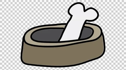 Dog bone hand drawn animation line sketch with transparent background Stock Footage 44202927