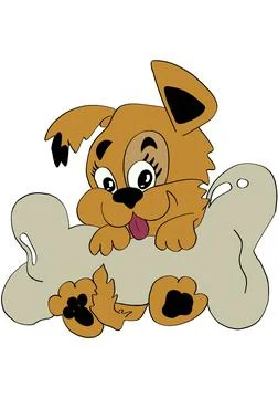 Dog with bone Stock Illustration