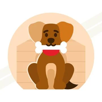 Dog-with-a-bone Stock Illustration