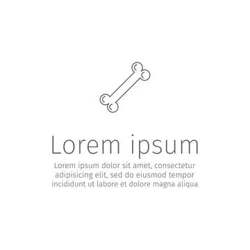 Dog Bone. Line icon. Vector sign. Stock Illustration