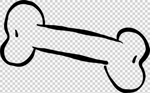Dog Bone Outline Hand Drawn Illustration Stock Illustration