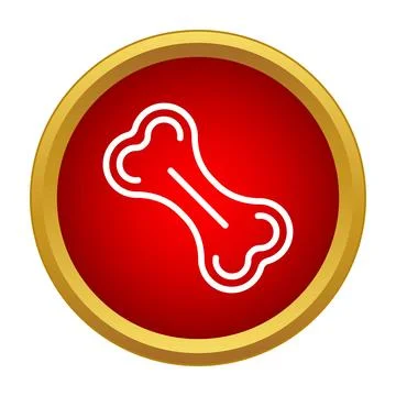Dog bone outline icon on red button Stock Illustration