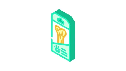 Dog bone pet home isometric icon animation Stock Footage 327279297