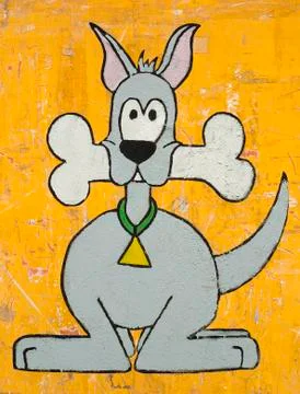 Dog with a bone Stock Photos