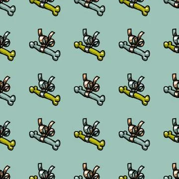 Dog bone present seamless pattern Illustrazione stock