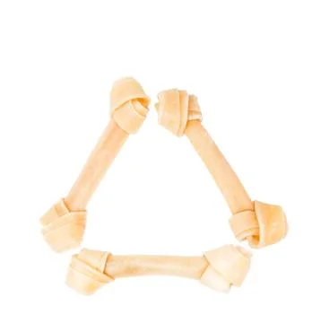 Dog bone rawhide isolated on white Фото