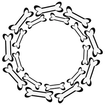 Dog bone in ring on white background. Stock Illustration
