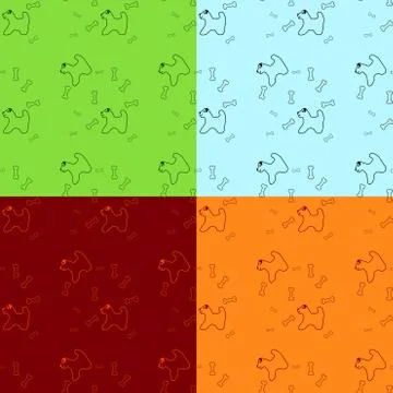 Dog with bone seamless Stock Illustration