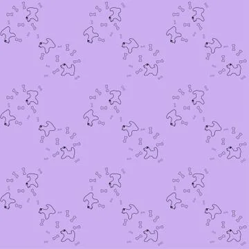 Dog with bone seamless Stock Illustration