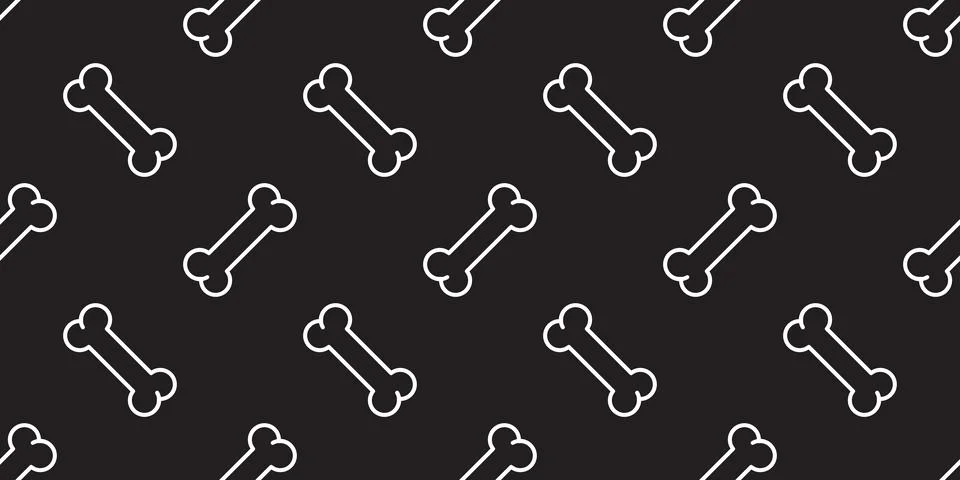 Dog Bone Seamless pattern vector isolated wallpaper background black 스톡 일러스트