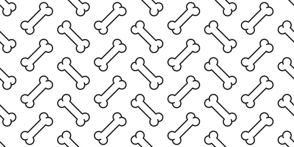 Dog Bone Seamless pattern vector isolated wallpaper background white Stock Illustration