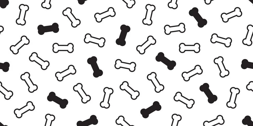 Dog Bone Seamless pattern vector isolated wallpaper background Stock Illustration
