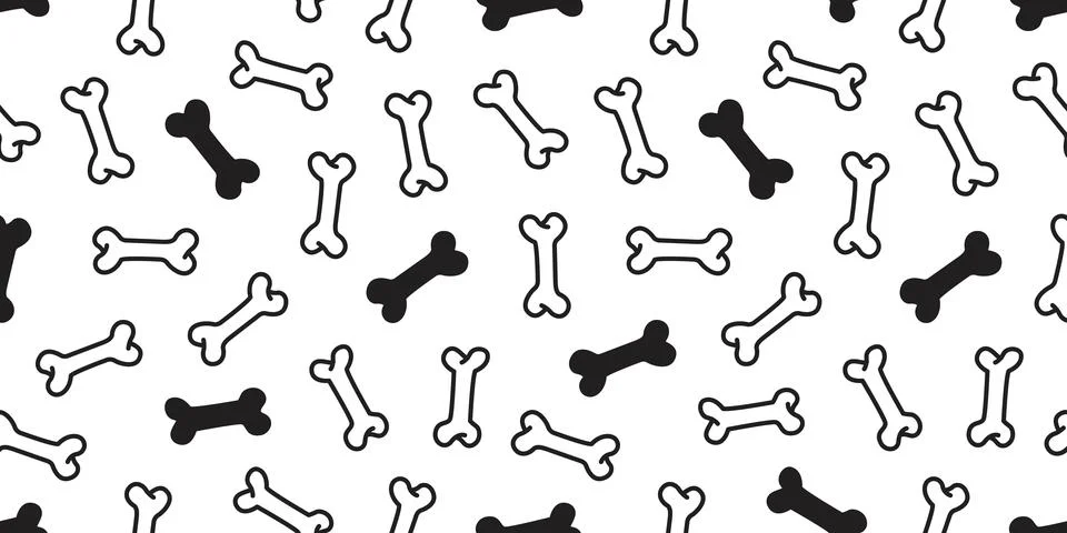Dog Bone Seamless pattern vector dog paw wallpaper background Illustrazione stock