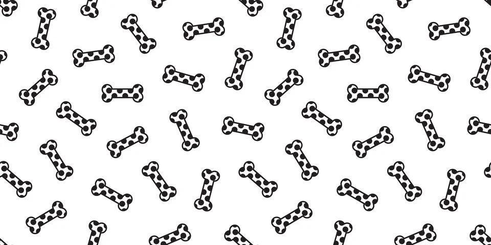 Dog Bone Seamless pattern vector dog paw polka dot Illustrazione stock