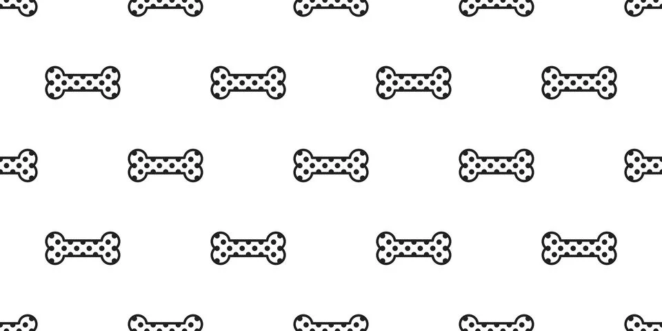 Dog Bone Seamless pattern vector isolated polka dot wallpaper background Stock Illustration