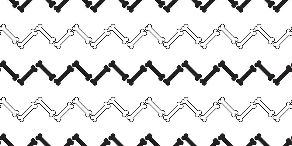 Dog Bone Seamless pattern vector bone zigzag wallpaper background 스톡 일러스트