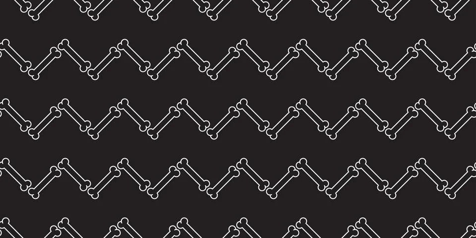 Dog Bone Seamless pattern vector dog paw zigzag wallpaper background Illustrazione stock