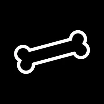 Dog bone simple vector icon. Black and white illustration of bone, dog meal Illustrazione stock