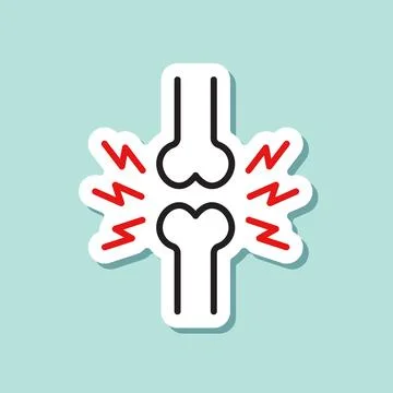 Dog bone sticker icon in flat style. Human skeleton vector illustration on .. Stock Illustration