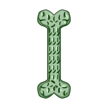 Dog bone toy with green pattern illustration Illustrazione stock