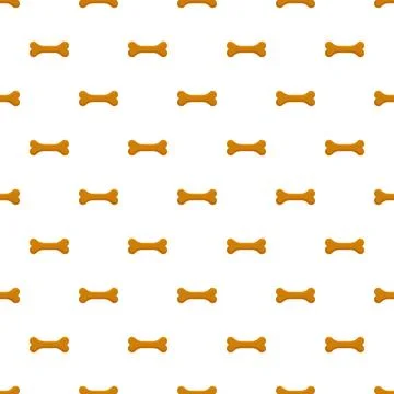 Dog bone treat pattern repeating on white background Stock Illustration