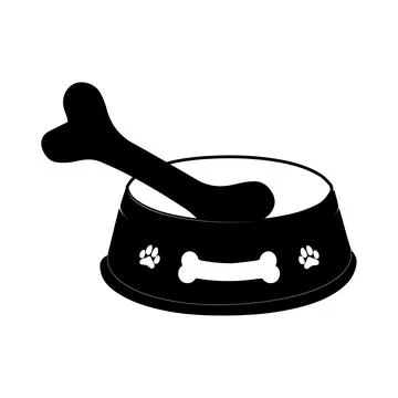 Dog Bowl With Bone Flat style icon vector illustration Stock Illustration
