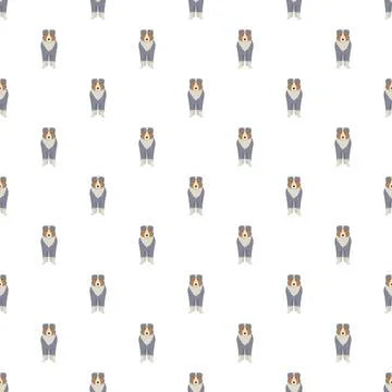 Dog breed pattern creating a repeating animal background Illustrazione stock