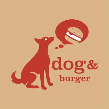 Dog Burger Logo Stock Illustration