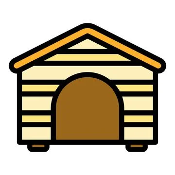 Dog cabin icon vector flat Stock Illustration