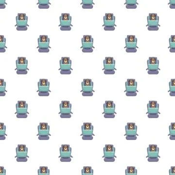 Dog in car seat pattern for pet travel safety Stock Illustration
