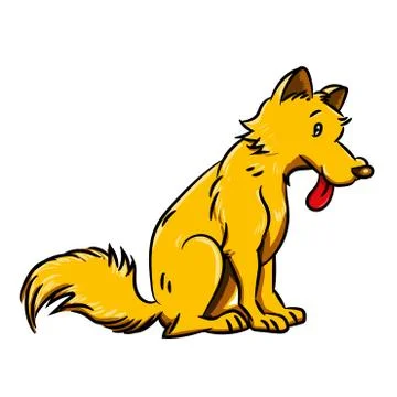 Dog Cartoon on white background - Vector Illustration Stock Illustration