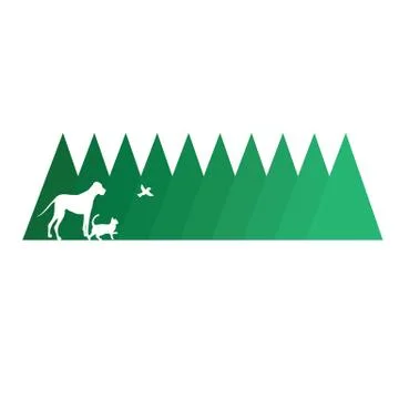 Dog Cat Trees Stock Illustration