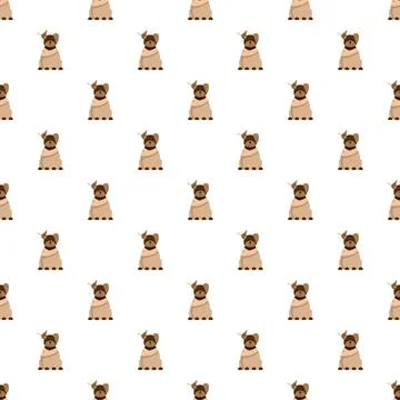 Dog character seamless pattern with flat design Stock Illustration