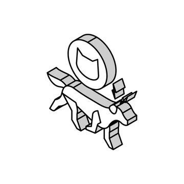 Dog chasing cat isometric icon vector illustration Stock Illustration