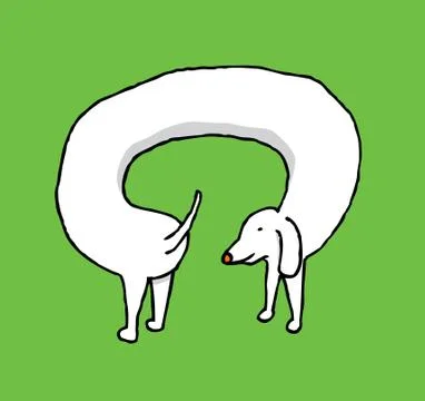 Dog chasing its own tail Stock Illustration