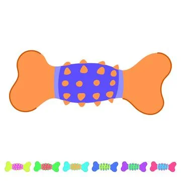 Dog chewing bone toy for pet dental care graphic Stockillustratie