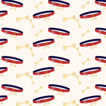Dog collar and bone pattern vector Illustrazione stock