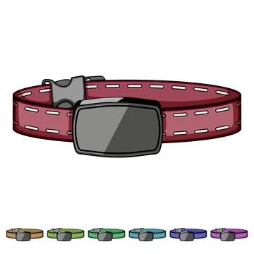 Dog collar with gps tracking device graphic Stock Illustration