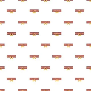 Dog collar pattern with bone tag seamless background Stockillustratie