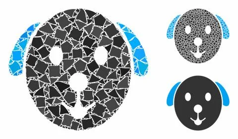 Dog Composition Icon of Ragged Elements 库存插图