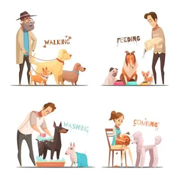 Dog Concept Icons Set Stock Illustration