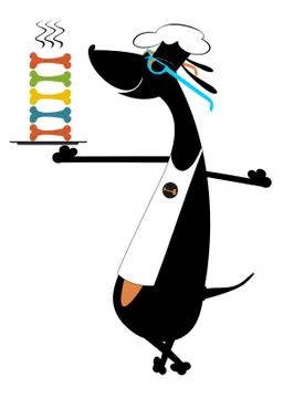 Dog a cook Stock Illustration