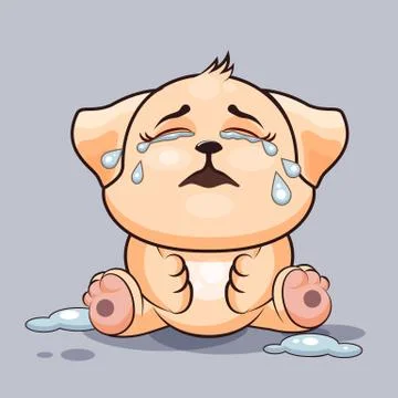 Dog is crying Stock Illustration