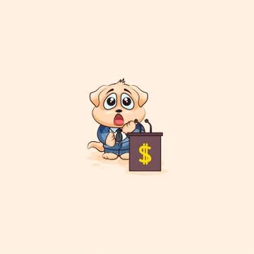Dog cub training presentation behind podium Stock Illustration