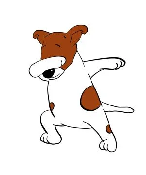 Dog Dab Dance - Dog Dabbing Cartoon Stock Illustration