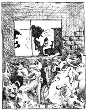 Dog Dancing The Waltz Stock Illustration