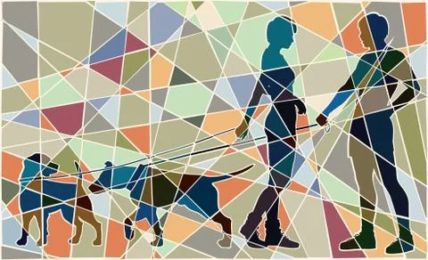 Dog date mosaic Stock Illustration